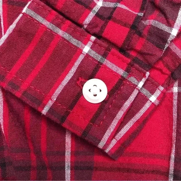 The Children’s Place Onesie Red/Black/White Plaid collared Buttoned 3-6 Months - Picture 7 of 16